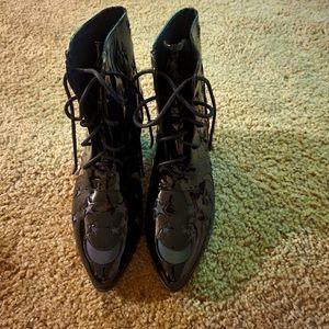 Dolls kill witchy style moon and stars reflective boot